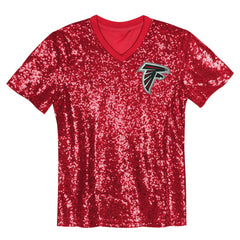 Bijan Robinson Atlanta Falcons Girls Youth Sequin V-Neck Fashion Jersey Red