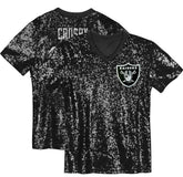 Maxx Crosby Las Vegas Raiders Girls Youth Sequin V-Neck Fashion Jersey Black