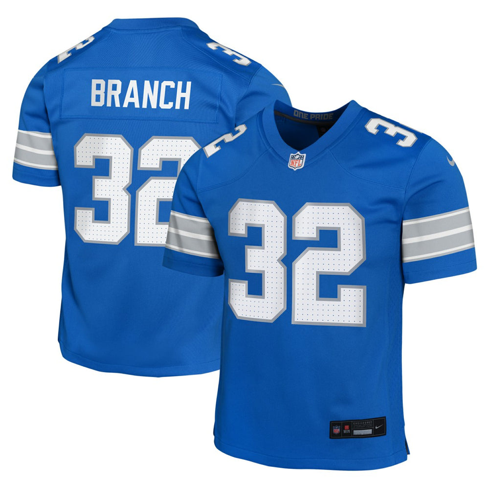 Nike Brian Branch Detroit Lions Youth Game Jersey Blue