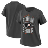 Philadelphia Flyers WEAR by Erin Andrews Women's 2024 NHL Stadium Series Boyfriend T-Shirt - Charcoal - NHL 201180927