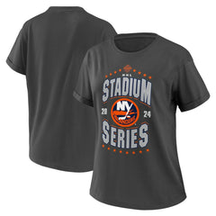 New York Islanders WEAR by Erin Andrews Women's 2024 NHL Stadium Series Boyfriend T-Shirt - Charcoal - NHL 201180929