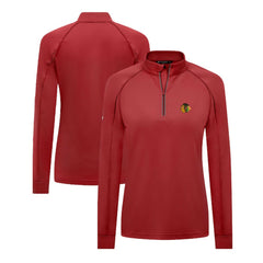 Chicago Blackhawks Levelwear Women's Kinetic Insignia Core Quarter-Zip Pullover Top - Red - NHL 201183056