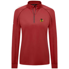 Chicago Blackhawks Levelwear Women's Kinetic Insignia Core Quarter-Zip Pullover Top - Red - NHL 201183056