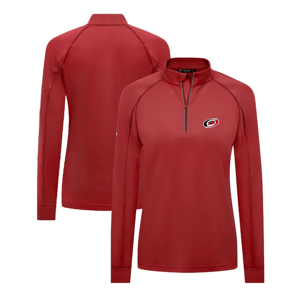 Carolina Hurricanes Levelwear Women's Kinetic Insignia Core Quarter-Zip Pullover Top - Red - NHL 201183063