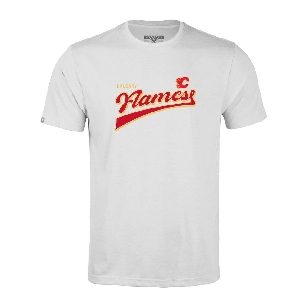 Calgary Flames Levelwear Richmond Retro Script T-Shirt - White - NHL 201183335