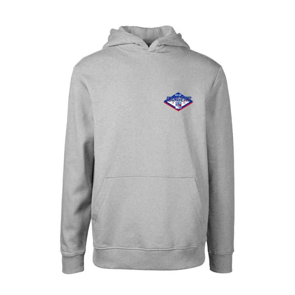 New York Rangers Levelwear Youth Podium Club Patch 2.0 Fleece Pullover Hoodie - Gray - NHL 201183745