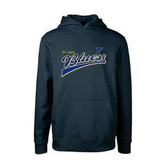 St. Louis Blues Levelwear Youth Podium Retro Script Fleece Pullover Hoodie - Navy - NHL 201183763