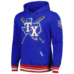 Texas Rangers Pro Standard Mash Up Logo Pullover Hoodie - Royal - MLB Online