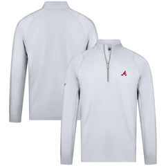 Atlanta Braves Levelwear Theory Insignia Quarter-Zip Pullover - White - MLB Lifestyle