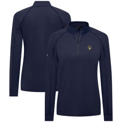 Milwaukee Brewers Levelwear Women's Kinetic Insignia Quarter-Zip Pullover - Navy - MLB on Sale