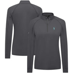 Seattle Mariners Levelwear Women's Kinetic Insignia Quarter-Zip Pullover - Charcoal - MLB Lifestyle