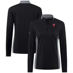Philadelphia Phillies Levelwear Women's Moxie Insignia Quarter-Zip Pullover - Black - MLB Lifestyle