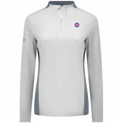 Chicago Cubs Levelwear Women's Moxie Insignia Quarter-Zip Pullover - White - MLB Lifestyle
