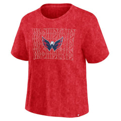 Washington Capitals Fanatics Women's Faded Wash T-Shirt - Red - NHL 201190117