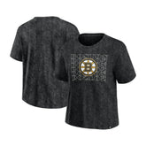 Boston Bruins Fanatics Women's Faded Wash T-Shirt - Black - NHL 201190118