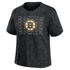 Boston Bruins Fanatics Women's Faded Wash T-Shirt - Black - NHL 201190118