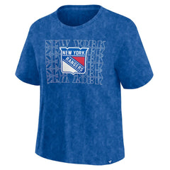 New York Rangers Fanatics Women's Faded Wash T-Shirt - Blue - NHL 201190125