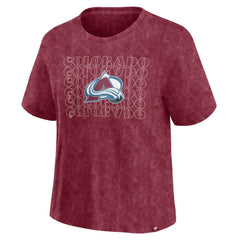 Colorado Avalanche Fanatics Women's Faded Wash T-Shirt - Burgundy - NHL 201190131