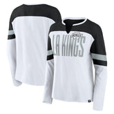 Los Angeles Kings Fanatics Women's Frozen Long Sleeve Notch Neck T-Shirt - White/Black - NHL 201190146