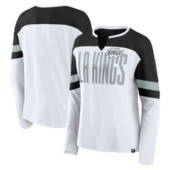 Los Angeles Kings Fanatics Women's Frozen Long Sleeve Notch Neck T-Shirt - White/Black - NHL 201190146