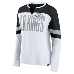 Los Angeles Kings Fanatics Women's Frozen Long Sleeve Notch Neck T-Shirt - White/Black - NHL 201190146