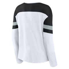 Los Angeles Kings Fanatics Women's Frozen Long Sleeve Notch Neck T-Shirt - White/Black - NHL 201190146
