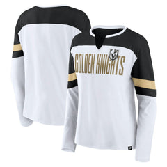 Vegas Golden Knights Fanatics Women's Frozen Long Sleeve Notch Neck T-Shirt - White/Black - NHL 201190164