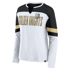 Vegas Golden Knights Fanatics Women's Frozen Long Sleeve Notch Neck T-Shirt - White/Black - NHL 201190164