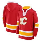 Calgary Flames Fanatics Inside Line Fleece Pullover Hoodie- Red - NHL 201190730