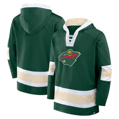Minnesota Wild Fanatics Inside Line Fleece Pullover Hoodie- Green - NHL 201190739