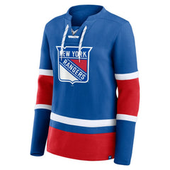 New York Rangers Fanatics Women's Prime Time Lace-Up Long Sleeve T-Shirt - Blue - NHL 201190954
