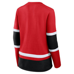 Chicago Blackhawks Fanatics Women's Prime Time Lace-Up Long Sleeve T-Shirt - Red - NHL 201190956