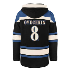 Alexander Ovechkin Washington Capitals '47 Player Name & Number Lacer Pullover Hoodie - Black - NHL 201191016