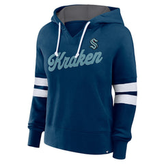 Seattle Kraken Fanatics Women's Oversized Seize Pullover Hoodie - Deep Sea Blue - NHL 201191049