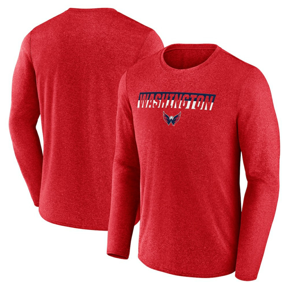Washington Capitals Fanatics Transition Long Sleeve T-Shirt - Heather Red - NHL 201191077