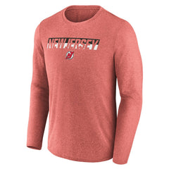 New Jersey Devils Fanatics Transition Long Sleeve T-Shirt - Heather Red - NHL 201191079