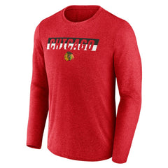 Chicago Blackhawks Fanatics Transition Long Sleeve T-Shirt - Heather Red - NHL 201191098