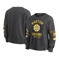 Boston Bruins Fanatics Women's Oversized Vintage Go Team Pullover Sweatshirt - Black - NHL 201191162