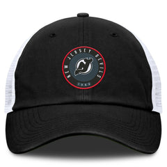 New Jersey Devils Fanatics Averie Trucker Adjustable Hat - Black/White - NHL 201193382