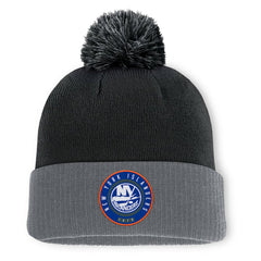 New York Islanders Fanatics Aspyn Cuffed Knit Hat with Pom - Black - NHL 201193400