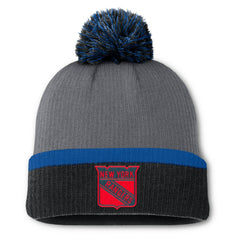 New York Rangers Fanatics Women's Cuffed Knit Hat with Pom - Charcoal - NHL 201193432
