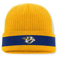 Nashville Predators Fanatics Blueliner Cuffed Knit Hat - Gold - NHL 201193493