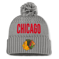 Chicago Blackhawks Fanatics Women's Heritage Tilly Cuffed Knit Hat with Pom - Gray - NHL 201193564