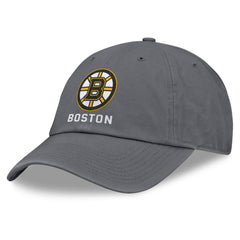 Boston Bruins Fanatics Washed Adjustable Hat - Charcoal - NHL 201193617