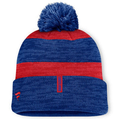New York Rangers Fanatics Fundamental Red Line Cuffed Knit Hat with Pom - Navy - NHL 201193687