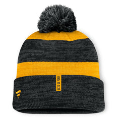 Pittsburgh Penguins Fanatics Fundamental Red Line Cuffed Knit Hat with Pom - Black - NHL 201193690