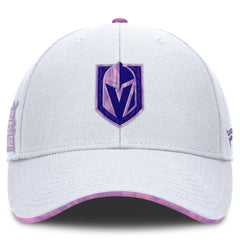 Vegas Golden Knights Fanatics Authentic Pro Hockey Fights Cancer Adjustable Hat - White - NHL 201193796