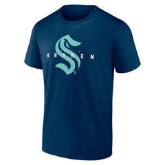 Seattle Kraken Logo Athletic Coordinate T-Shirt - Navy - NHL 201194638