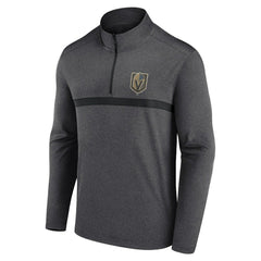 Vegas Golden Knights Logo Athletic Head-to-Head Raglan Quarter-Zip Top - Heather Charcoal - NHL 201194820