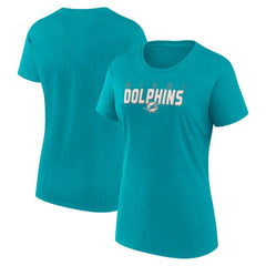 Miami Dolphins Logo Athletic Women's Lean T-Shirt Aqua